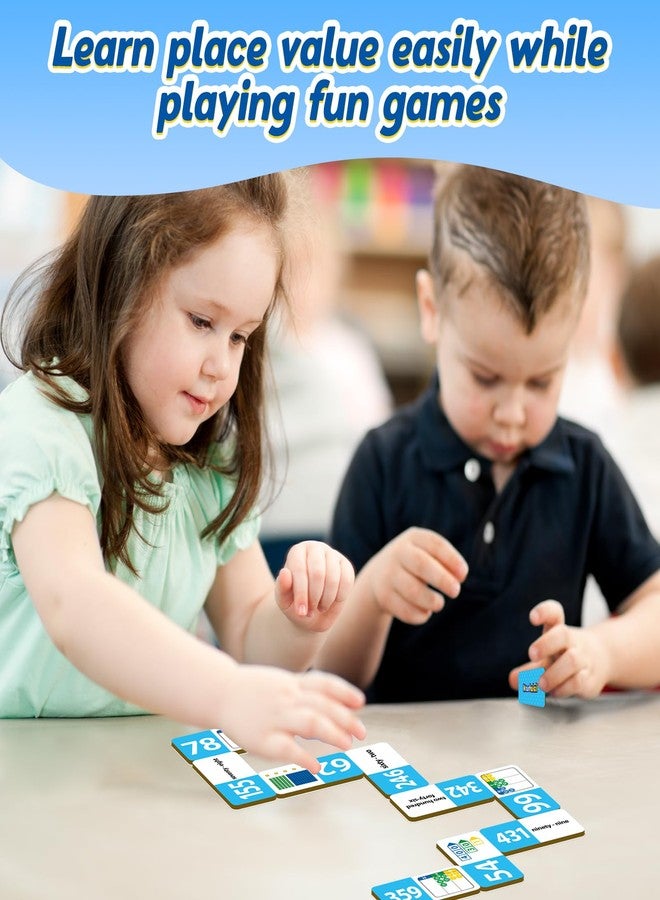 Kasfalci Place Value Dominoes Set,Math Manipulatives Games for Kids,Counting Toys,Learning Games,Preschool Learning Activities,Homeschool Supplies,Kindergarten Classroom Must Haves,1st 2nd 3rd Grade - Image 2